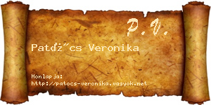 Patócs Veronika névjegykártya