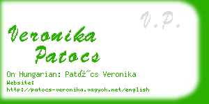 veronika patocs business card